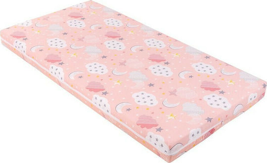 Kikka Boo Στρώμα Παρκοκρέβατου Fantasia Plus Clouds Peach 60cmx120cmx6cm