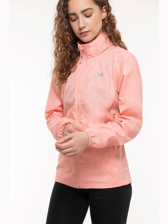 MAC In a Sac Target Dry Origin Women's Short Sports Jacket Waterproof and Windproof for Spring or Autumn with Hood Soft Coral