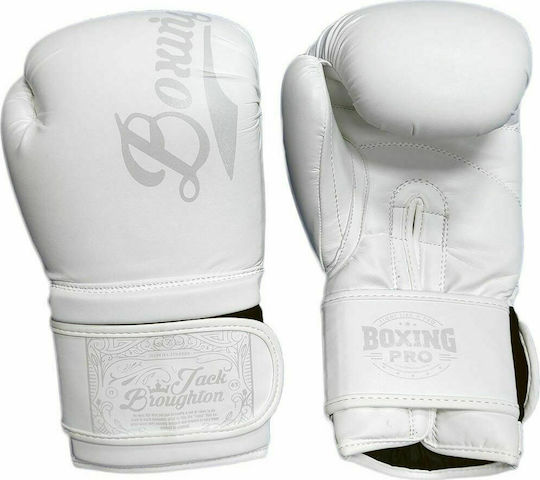 Boxing Pro Jack Broughton 1743 Boxhandschuhe aus Synthetikleder für Kampf Weiß