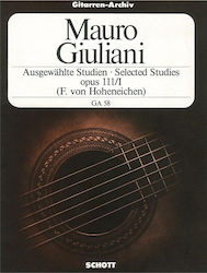 Schott Giuliani - Selected Studies Sheet Music for Guitar