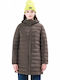 Women's Long Puffer Jacket Waterproof and Windproof for Winter with Hood Khaki