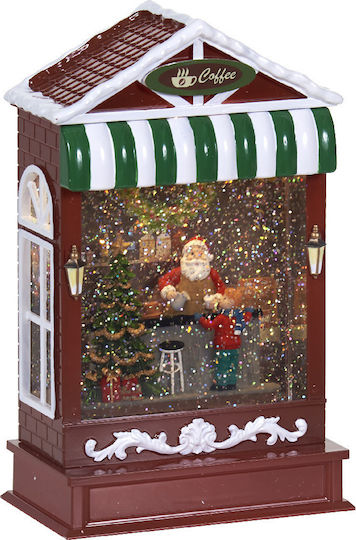 Christmas Decorative Kiosk Lighted with Santa Claus 16x9.3x25.5cm (Μiscellaneous Colors) Kiosk