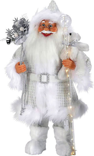 Illuminated Santa Claus Battery White 60cm