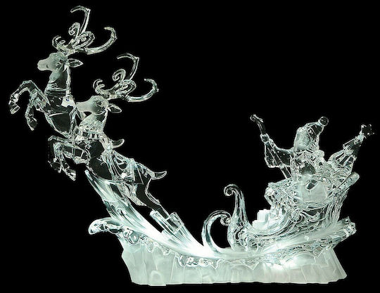 Lianos Illuminated Christmas Plastic Figure Sleigh Transparent Height 40cm