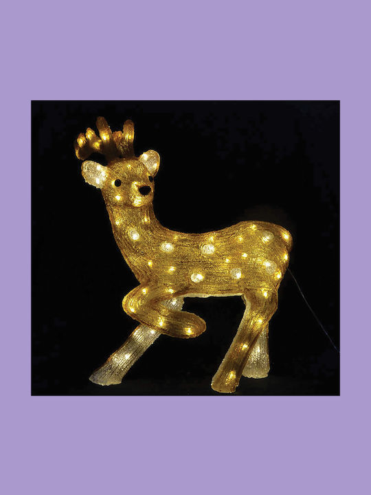 Lianos Illuminated Christmas Plastic Figure Reindeer Height 55cm