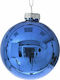 Iliadis Weihnachtshänger Kugel Ornament Glas Blau 8cm Set 6Stück