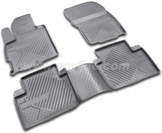 Novline Set of Front and Rear Mats 4pcs Tray Type for Citroen C-Crosser 2008-2014 Black