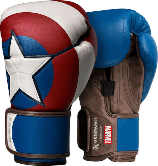 Hayabusa Captain America Боксови ръкавици Кожени за състезание Многоцветни