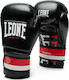 Leone Rematch Γάντια Πυγμαχίας από Συνθετικό Δέρμα για Αγώνα Μαύρα