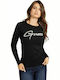 Guess W1BR10Z2NQ0 Women's Long Sleeve Blouse Black