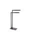 Eurocasa Double Floor Standing Bathroom Freestanding Coat Rack ​40x81cm Black