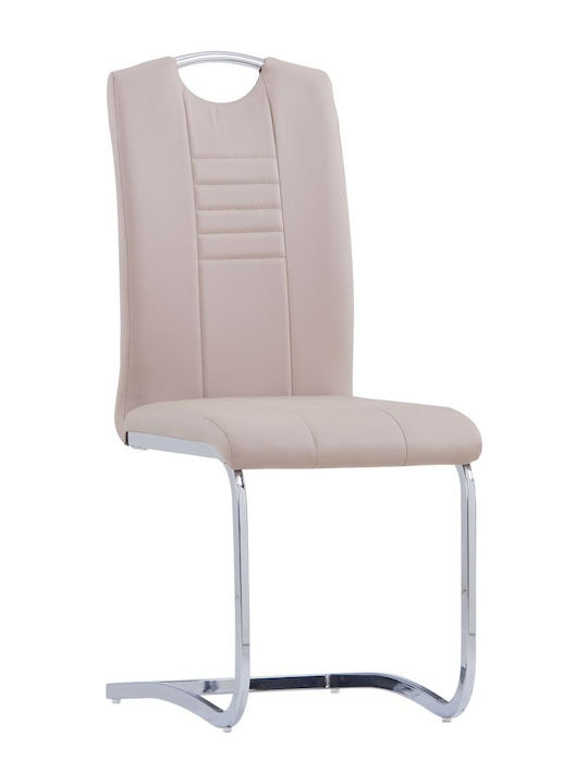 Καρέκλες Τραπεζαρίας με Επένδυση Δερματίνης Καπουτσίνο 2τμχ 42x52x100εκ.