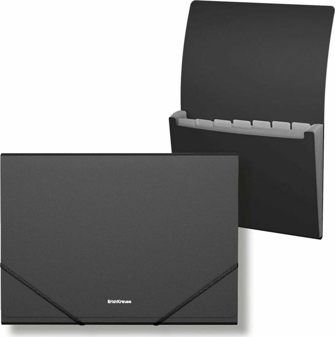 ErichKrause Ντοσιέ Σουπλ με 6 Διαφάνειες Φυσαρμόνικα για Χαρτί A4 Μαύρο ...