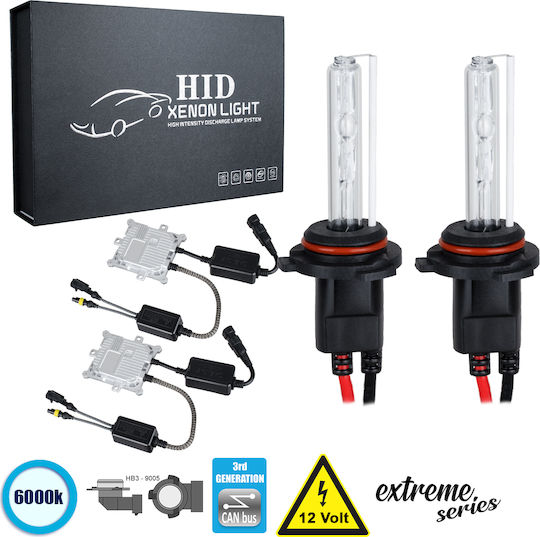 GloboStar Car Xenon Kit Extreme Series HB3-9005 CAN Bus 110W 9-16V 6000K Cold White