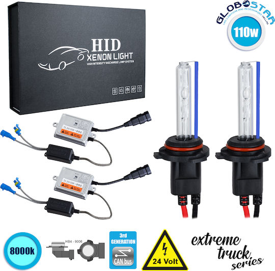 GloboStar Truck Xenon Kit Extreme Truck Series HB4-9006 CAN Bus 110W 24V 8000K Cold White