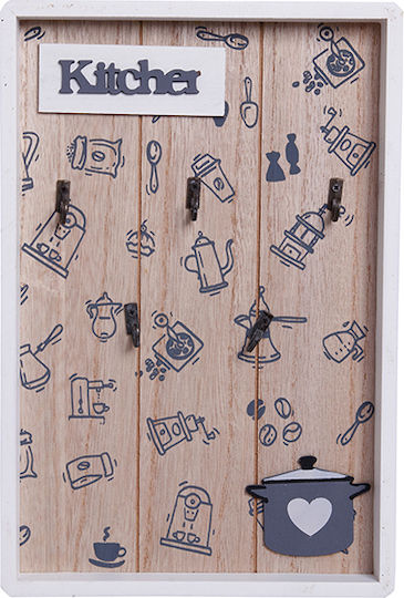 Etoile Suport Chei de Perete Lemn Kitchen Natural 5 poziții 20x30cm
