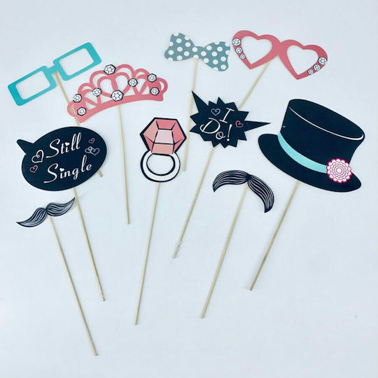 Photo Booth Prop for Party with Theme "Marriage" Set of 10pcs