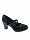 Piccadilly Suede Pantofi cu toc cu Curea Suede Black