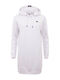 Jamala Mini Athletic Dress Long Sleeve Hooded White