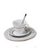 Cryspo Trio Platinum Set Tassen Kaffee Porzellan Weiß 6Stück