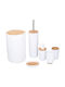 Alpina Appliances Bathroom Accessory Set Plastic White 6 Pieces