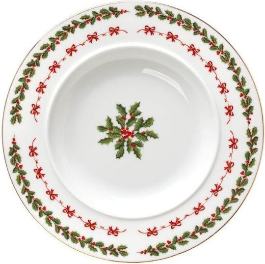 Cryspo Trio Christmas Plate Porcelain White D22.5cm.