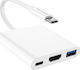 Borofone DH4 USB-C Docking Station mit HDMI 4K PD Weiß