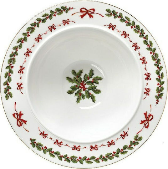Cryspo Trio Christmas Plate Porcelain Multicolour D23cm.