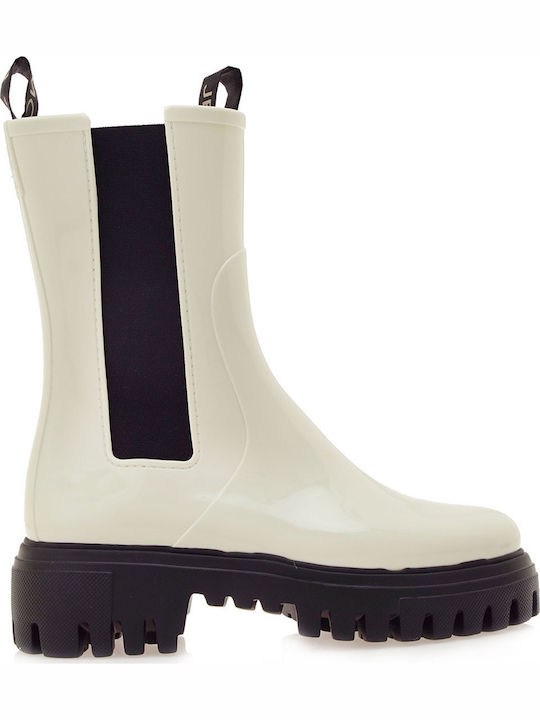 City 05 Leather Women's Ankle Boots White