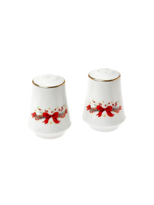 Cryspo Trio Weihnachts-Salz- und Pfeffer-Set Porzellan Weiß 2Stück
