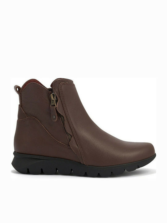 Leder Stiefeletten Damen Braun