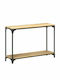 Console Table of Solid Wood & Metal Φυσικό L110xW30xH75cm