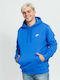 Nike Sportswear Club Men's Sweatshirt with Hood and Pockets Signal Blue