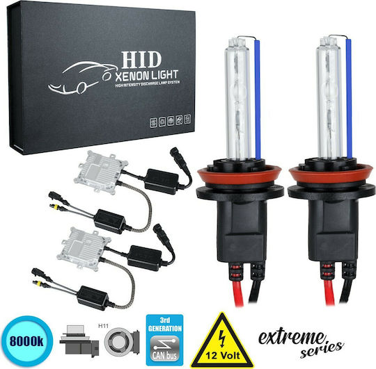 GloboStar Car Xenon Kit Extreme Series H11 CAN Bus 110W 9-16V 8000K Cold White