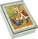 Iliadis Christmas Metal Figure Box Green Height 16.5cm Santa Claus