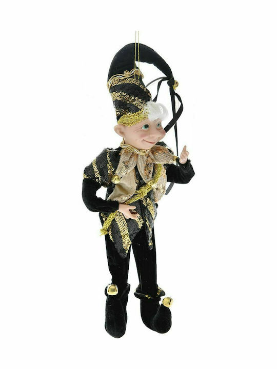 Iliadis Weihnachtsfigur Stoff Elf Schwarz 40cm