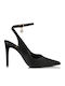 Pointed Toe Heel with Stiletto Heel & Strap Black M03-14482-34