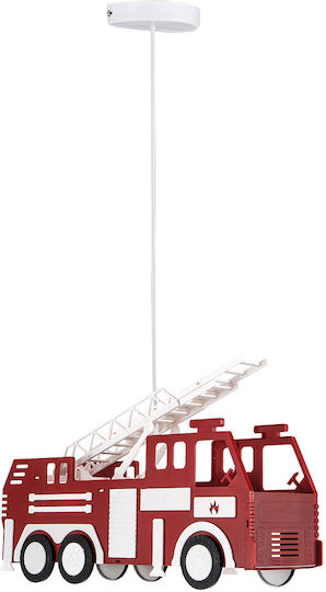 ARlight Feuerwehr Einfaches Licht Kinderdeckenleuchte Deckenleuchte 40W mit Fassung E27 Red/White