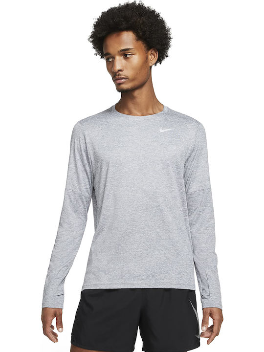 Nike Ανδρική Μπλούζα Dri-Fit Μακρυμάνικη Smoke Grey