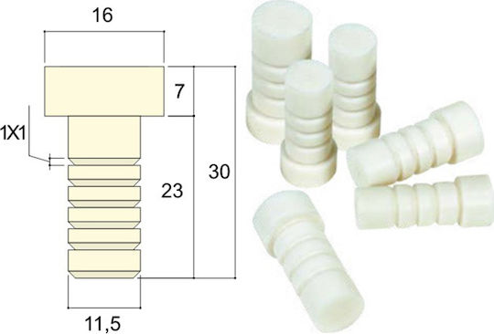 Longoni Fiber Steukas Billiards White Fiber Steukas for Fiber Shafts White 1pc 300098