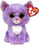 TY Pluș Beanie Boos Χνουδωτό Γατάκι Μωβ 15 cm pentru 3+ Ani