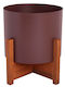 Etoile Ghiveci Metalic Burgundy cu suport 22x22x18εκ.