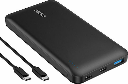 Choetech B627 Power Bank 10000mAh 18W mit USB-A Ausgangsanschluss und USB-C Ausgangsanschluss Schnellladung Schwarz