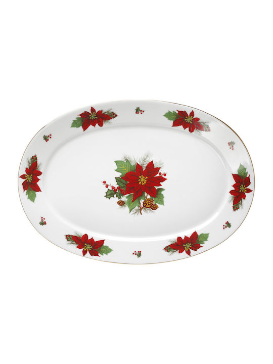 Cryspo Trio Christmas Platter Porcelain White D33cm.