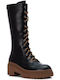 Γυναικείες Μπότες με Μεσαίο Τακούνι Black / Camel