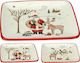 JK Home Decoration Christmas Platter Ceramic L20xW15cm 1pcs (Μiscellaneous Designs)