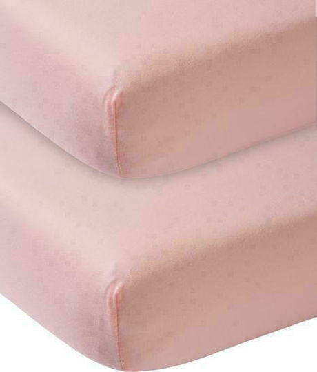 Meyco Jersey Baby Sheets Set Crib Flannel Fitted Old Pink Pink 70x140cm 2pcs