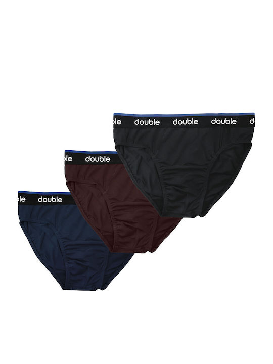 Double MBS-1 Herren-Slips 3Packung Schwarz