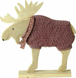 Lianos Christmas Wooden Figure Reindeer Bronze Length 25cm