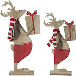 Lianos Christmas Wooden Figure Reindeer Red Height 24cm